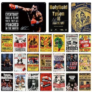 Boxing Metal Sign Sport Sport Sign de lata Plaque Metal Vintage Pub Decoración de pared retro para Bar Pub Man Cave Cave Metal Muebles Muebles Decoración de muebles 30x20cm W01