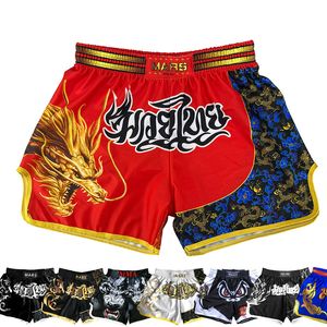 Pantalones cortos de boxeo Muay Thai para hombres y mujeres, ropa de lucha, entrenamiento de artes marciales, Fitness, lucha, Mma, pantalones de boxeo Q1231