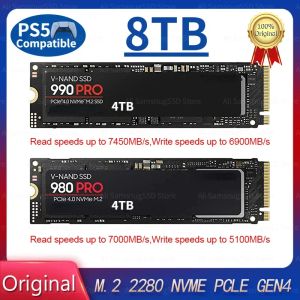 Boîtes 2024 Original 980 990 Pro SSD NVME PCIe 4.0 1 To 2 To Gaming M2 Contrôle thermique de carte de mémoire du disque dur interne Solid State Contrôle pour PS5