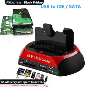 Boîtes USB vers SATA IDE HDD avec lecteur de carte USB Disque dur Disque d'accueil External Enclosure HD externo SSD To USB Box