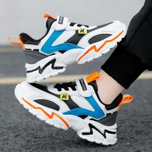 Zapatillas de correr informales para niños, zapatillas de deporte de cuero, zapatillas deportivas para niños, zapatillas cómodas para caminar para niños, gris, rojo, azul