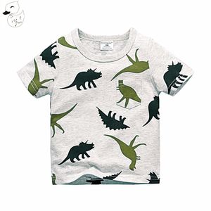 garçons à manches courtes t-shirts chemise d'été enfant bébé enfants vêtements capitaine ancres dinosaure imprimé t-shirt prix d'usine en gros