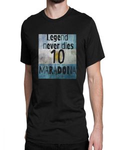 Camiseta para niños La leyenda informal nunca muere Diego Maradona Póster Camisetas para hombres Camisetas con cuello redondo Camisetas de fútbol de fútbol de Argentina Tamaño grande Cl4535476