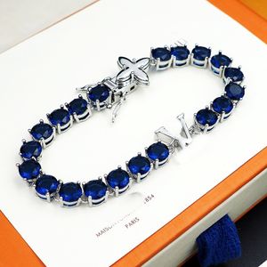 Bracelet Bracelet de créateur Bijoux de créateur Or Argent Cristaux bleus Bracelet monogramme classique pour hommes et femmes Chinois de qualité supérieure Cadeau parfait Lucky Energy