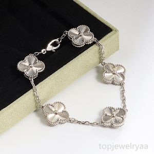 Bracelet de créateur de bijoux pour femmes, trèfle à quatre feuilles, boîte de ceinture de 19cm de long, qualité haut de gamme, 3 types de bracelets, accessoires de bijoux de luxe, cadeau de noël pour filles