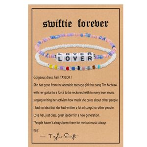 Conjunto de pulsera con cuentas, letras coloridas, cuentas cuadradas, joyería musical, pulsera de amistad con tarjeta