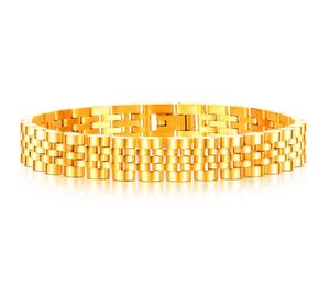 Bracelets bracelets pour hommes bijoux Sliver Golden Black Watch Chain en acier inoxydable Hip pop mâle Bangles Bangles Boys Anniversaires Gift3071088