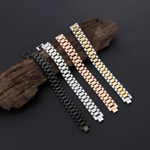 Bracelets de 10 mm15mm mm Pulseras para hombres de estilo de cadena para mujeres Damas Luxury Golden Acero inoxidable Accesorios de joyería NUEVO