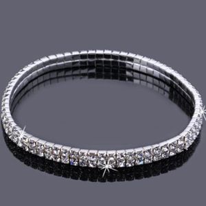 Bracelets 12 pièces/lot nouvelle mode couleur argent extensible 2 rangées Bracelet cheville chaîne de cheville strass pied bijoux cristal Bracelet