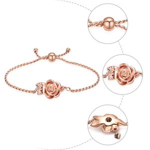 Bracelets Adjustable Cremation Bracelet With Stainless Steel Rose Shape Urn For Ashes Gift To Lover Colorful Memorial Keepsake Jewelry