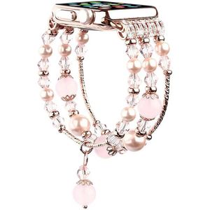 Bracelets diamant bijoux bande en acier inoxydable pour Apple Watch 4 3 femmes ceinture de perles pour iWatch bandes SE 6 5 3844mm Bracelet Fhx12bd