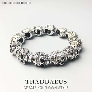 Bracelets Fleur-de-Lis Lily Skull Punk Bead, 2017 Brand Fashion Europe Style Jewelry TMS Bijoux Gift for Men Women