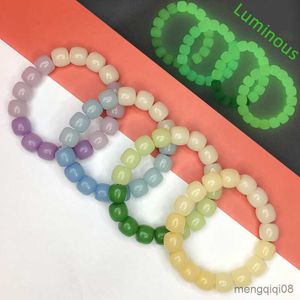 Pulseras Luminous Gradient Color Bodhi Beads Bracelet Hombres Mujeres Glow In The Dark Buddha Amulet Lucky Prayer Wrist R230614