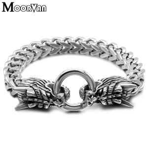 Bracelets Moorvan Punk Chinese Style Chinois Dragon Cool Men Bracelet Double Dragon National National Wind Decoration Hot Street Bijoux VB970