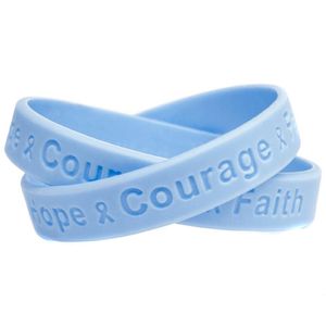 Bracelets OBH 50PCS Hope Courage Faith Bracelet en caoutchouc de silicone en creux de sensibilisation au cancer