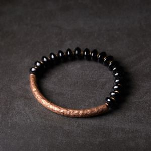 Bracelets Saucer Beads Onyx Beads Geated Artificial Oxidized Copper Joyería Tendencia 2022 Hombre femenina Punk Inspire Jewelry