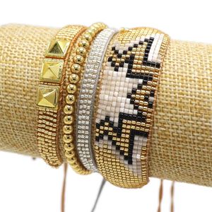 Pulseras ZHONGVI Miyuki Pulsera para Mujer, brazalete mexicano, joyería, Pulseras para Mujer Moda 2022, Pulseras de cuentas de acero inoxidable de oro nuevo