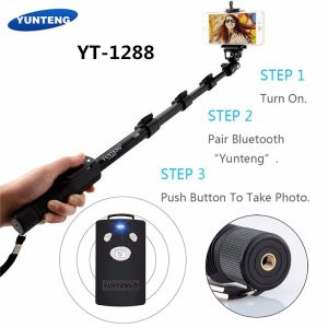Supports de marque d'origine Yunteng 1288 Sticks Sticks Handheld Monopod + Porte-téléphone + obturateur Bluetooth pour l'iPhone GoPro Camera