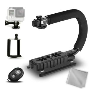 Bracets vidéo Action Action Caméra stabilisatrice Handle Grip Handheld Stabilizer Bluetooth Compatible Remote pour Gopro UGrip Triple Shoe Mount