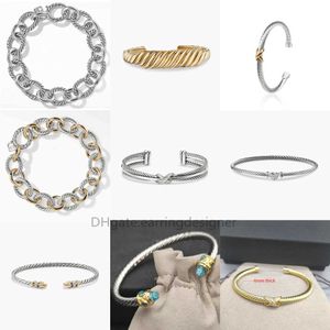 Bracelet Designer Bracelet Dy Twisted Fil Rond Bracelets De Luxe Câble X Or Femmes Mode 925 Argent Sterling Plaqué Chanvre Tendance Mère Cadeau Livraison Gratuite De Bijoux