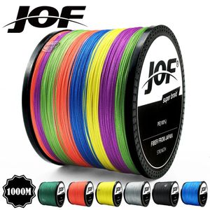 Ligne de tresse JOF 300M 500M 1000M 8 brins 4 brins 18-88LB PE fil de pêche tressé multifilament ligne de pêche super forte japon multicolore 231201