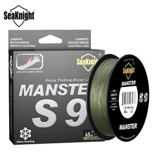 Ligne de tresse SeaKnight Brand S9 MonsterManster Series 300M 500M PE Line 9 Strand Reverse Spiral Tech Multifilament Fishing Line 20-100LB 230619