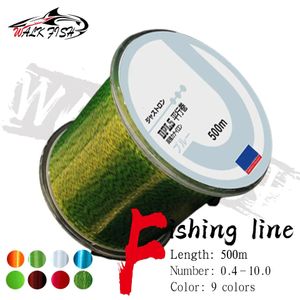 Ligne de tresse WALK FISH Ligne de pêche de 500 m Tout pour l'été Super Strong Monofilament Nylon Tackle Sea Fluorocarbon 2-35LB Japan Goods 231201