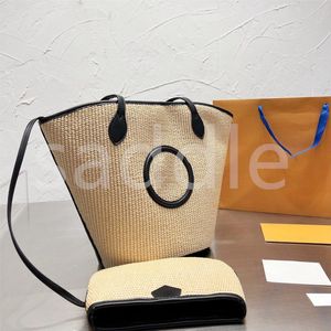 Bolso de cubo trenzado Bolso de mano de gran capacidad Bolso de compras de supermercado Bolso de hombro de marca de diseñador famoso