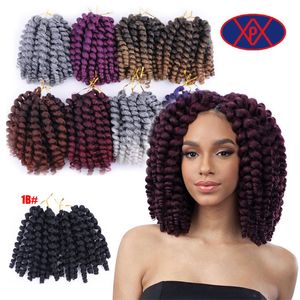 Extensions de cheveux de tressage Tresses courtes au crochet avec des cheveux au crochet synthétiques bouclés Afro Kinky Twist pour les femmes noires
