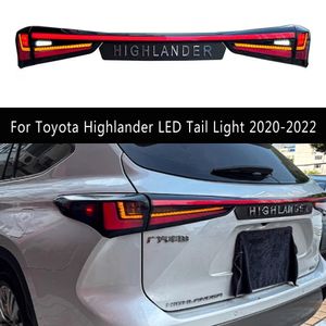 Luces antiniebla de marcha atrás de freno señal de giro dinámica para Toyota Highlander luz trasera LED 20 21 22 nuevo conjunto de luz trasera de lámpara trasera Kluger
