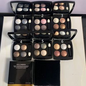 Marque C Maquillage Ombre à paupières 4 couleurs Matte Shimmer Palette d'ombres à paupières imperméable naturelle avec pinceau 6 styles