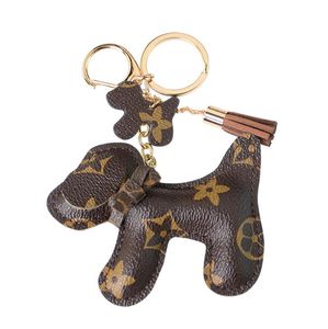 18 Estilo Llavero de moda Perro lindo Oso Patrón de impresión Colgante PU Cuero Llaveros Coche Mochila escolar Accesorios Llavero Cordón Clave Monedero Cadena Cadena de cuerda