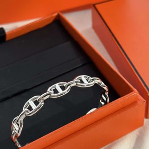 Bracelet de marque de styliste en argent Sterling pour femmes, chaîne ronde creuse avec serrure, manchette ouverte, bijoux cadeau de fête