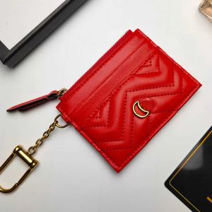 Marque Designer Change Purse Card Pack Sac à main pièce Carte Femmes Petit et Ultra-mince Mini Exquis Haute Beauté Couture en Forme de V Net Rouge Vente Directe d'usine