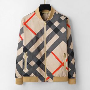 Veste pour hommes de marque de créateurs de mode classique à carreaux résistant aux plis manteau de printemps et d'automne tranchée fermeture à glissière vêtements d'extérieur sport