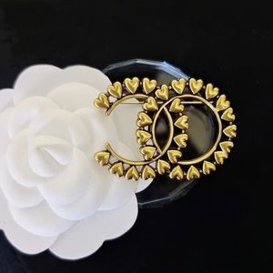 Broche de marque en strass avec lettres, style rétro, de styliste, accessoires de bijoux à la mode, cadeau de noël