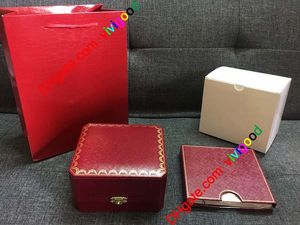 Accesorios de marca de lujo para hombre para caja de reloj roja, caja de reloj de pulsera para hombre con interior y exterior Original para mujer