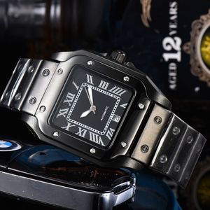 marque hommes réservoir montres boîtier carré bracelet en cuir mouvement mécanique date automatique marque de mode horloge homme robe montre designer horloge en gros aaa montre étanche