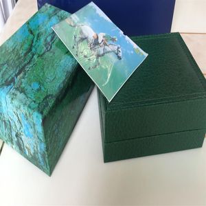 A estrenar 116610 116660 Gmt Caja original verde de lujo Caja de reloj de madera Papeles Cajas de billetera Cajas Relojes de pulsera deportivos Box2962