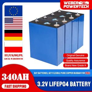 Nouvelle batterie LiFePO4 340Ah 3.2V 4/8 pièces de qualité A pour cellules de phosphate de fer au Lithium rechargeables 48V coque en aluminium avec barre omnibus