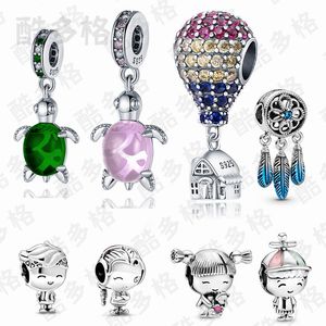 A estrenar s925 cuentas de plata esterlina tacones altos pulsera Pandora original con dijes accesorios casuales de moda para niñas hamburguesa coco regalos para damas colgantes de joyería DIY