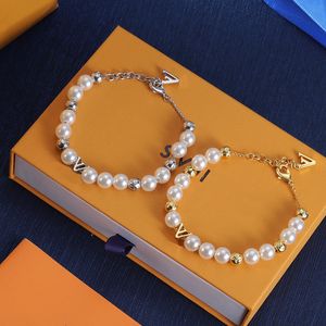 Bracelet chaîne de perles de marque Noble pour femmes, bijoux de luxe avec lettres classiques, élégant, meilleur cadeau pour dames