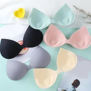 Bras 1 par de mujeres traje de baño de verano relleno insertos esponja espuma látex sujetador almohadillas copa de pecho bikini inserto almohadilla transpirable