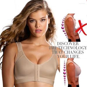 Sujetadores de realce para mujer, ropa interior transpirable a prueba de golpes, soporte deportivo, chaleco de Fitness, Corrector de postura, Tops con espalda cruzada