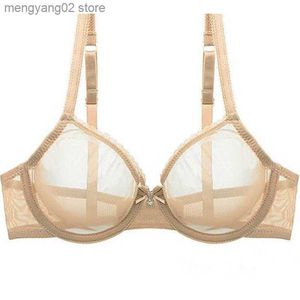 Soutiens-gorge New Women Soutien-gorge creux voir à travers une maille de gaze sexy transparente ultra mince Bras B C D E F 75 80 85 90 95 100 US EU UK Dropshipping T230522