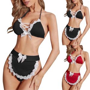 Bras sets lingerie set for women Maid Uniforme Sexy Nightwear Garter Sex Bra Plus taille Corset Erotic Cosplay Costume