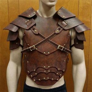 Conjuntos de sujetadores Traje de rave medieval PU Armadura de cuero Top Hombres Arnés erótico Cinturones sexy Fetiche Ropa gay Cuerpo Jaula BDSM Bondage Ropa sexual