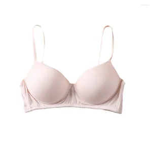 Soutien-gorge en soie Pure mûrier tricoté petite taille bonnet A/B jeune fille brassier rose clair