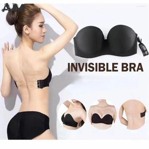 Bras Women Magic Push Up Bra Brabless Femmes Sontravées 1/2 tasse de dos Back Band Wedding Backless Invisible G #