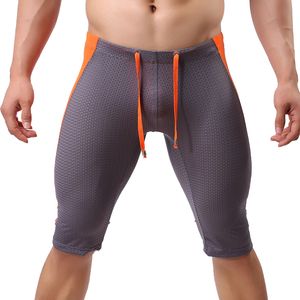 Shorts pour hommes Hommes Mesh Respirant Élastique Serré Nylon Hommes Cueca Skinny Ajusté Pantalon Court À L'intérieur de la Poche